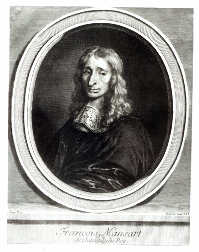 Portrait de François Mansart (1598-1666), gravé par Gérard Edelinck (1640-1707) - Louis de Namur